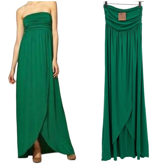Hive & Honey Dresses & Skirts - NEW Hive & Honey Maxi Dress Strapless SUPER SOFT Casual Dress Solid Green | M